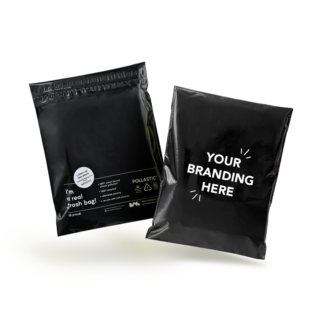 Two black mailer bags