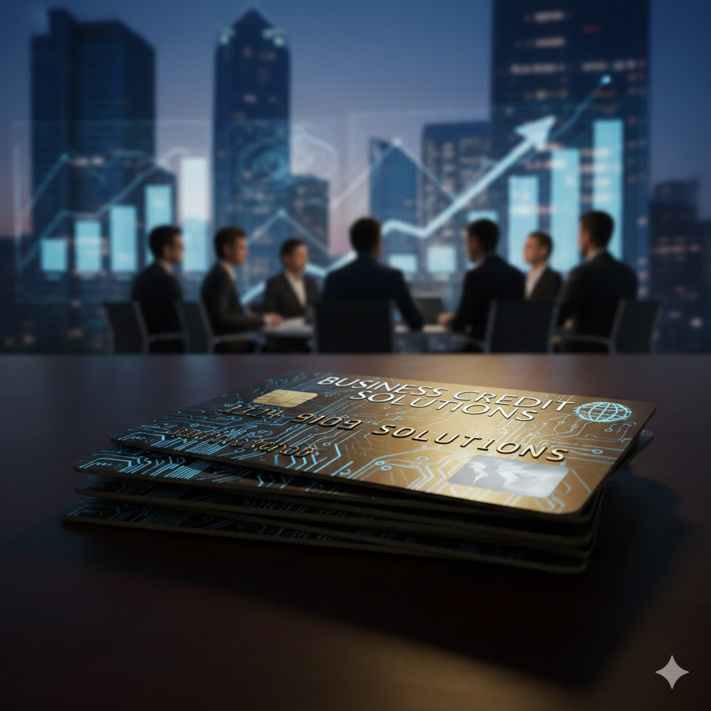 Business credit and financing solutions with charts and graphs
