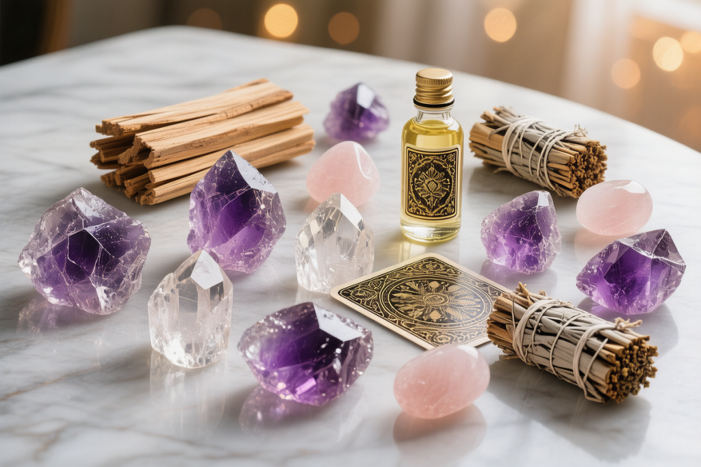 Metaphysical dropshipping products crystals tarot incense essential oils