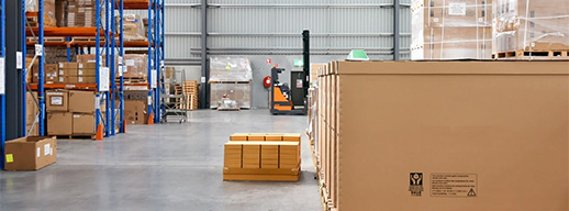 Delivery van delivering package to happy customer