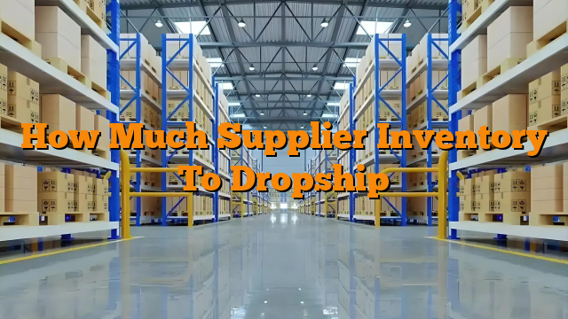 How Much Supplier Inventory To Dropship