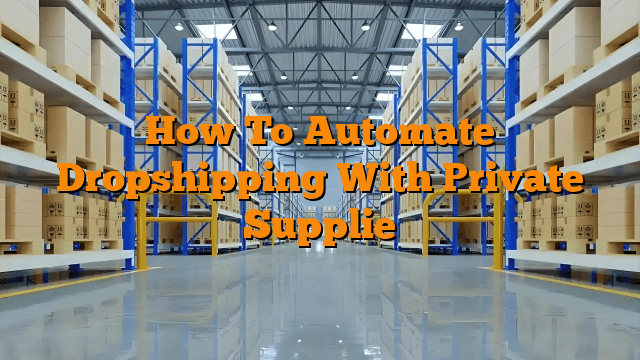 How To Automate Dropshipping With Private Supplie