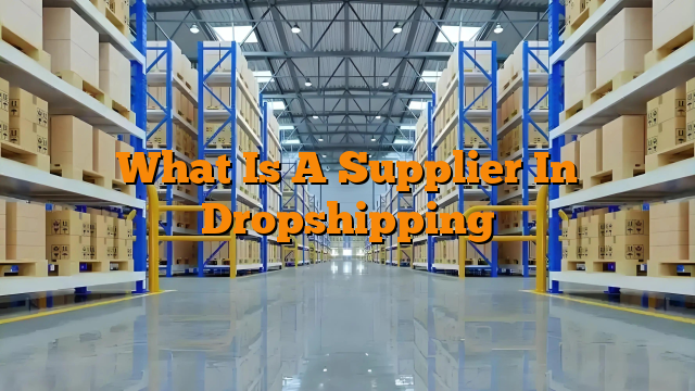 What Is A Supplier In Dropshipping