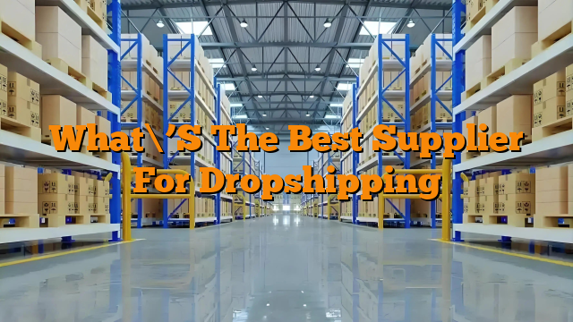 What\’S The Best Supplier For Dropshipping