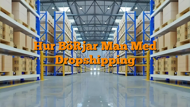 Hur BöRjar Man Med Dropshipping