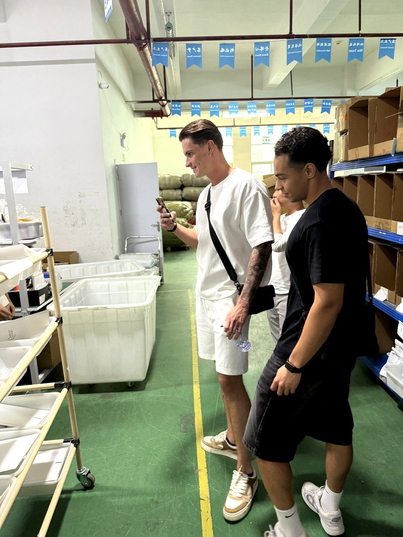 Customers visiting the Fulfillant warehouse packing area